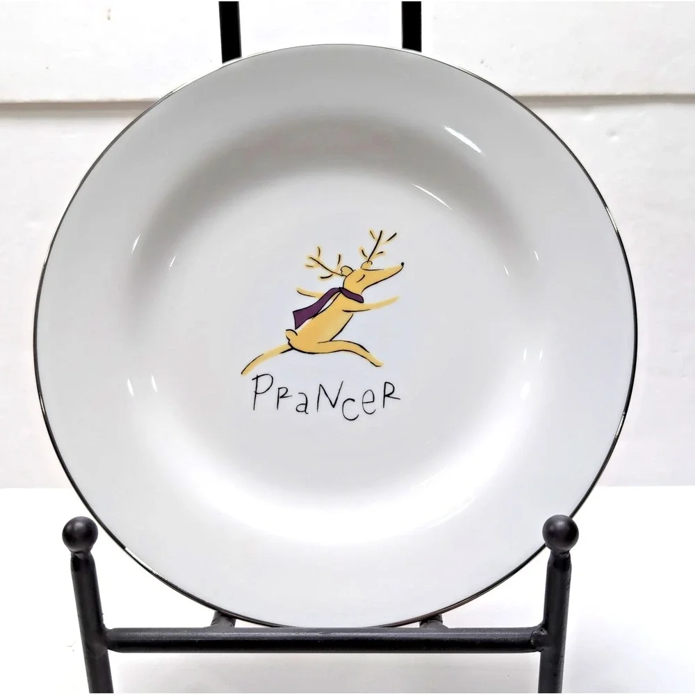 Pottery Barn PRANCER Reindeer‎ Dinner Plate 11